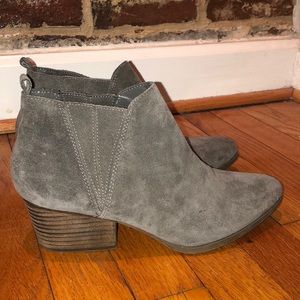 Gray suede booties